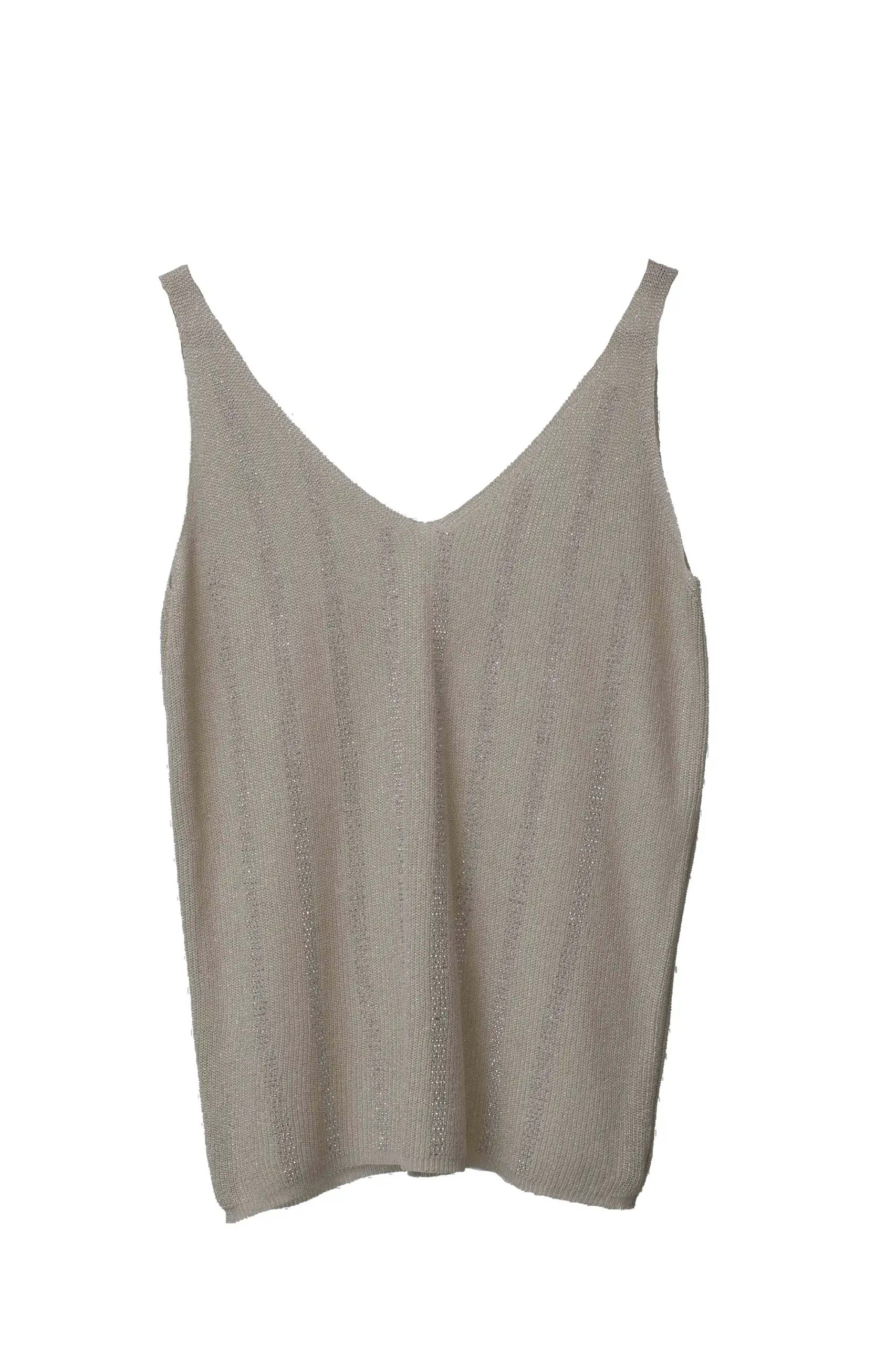 Beige sliver strip Tank