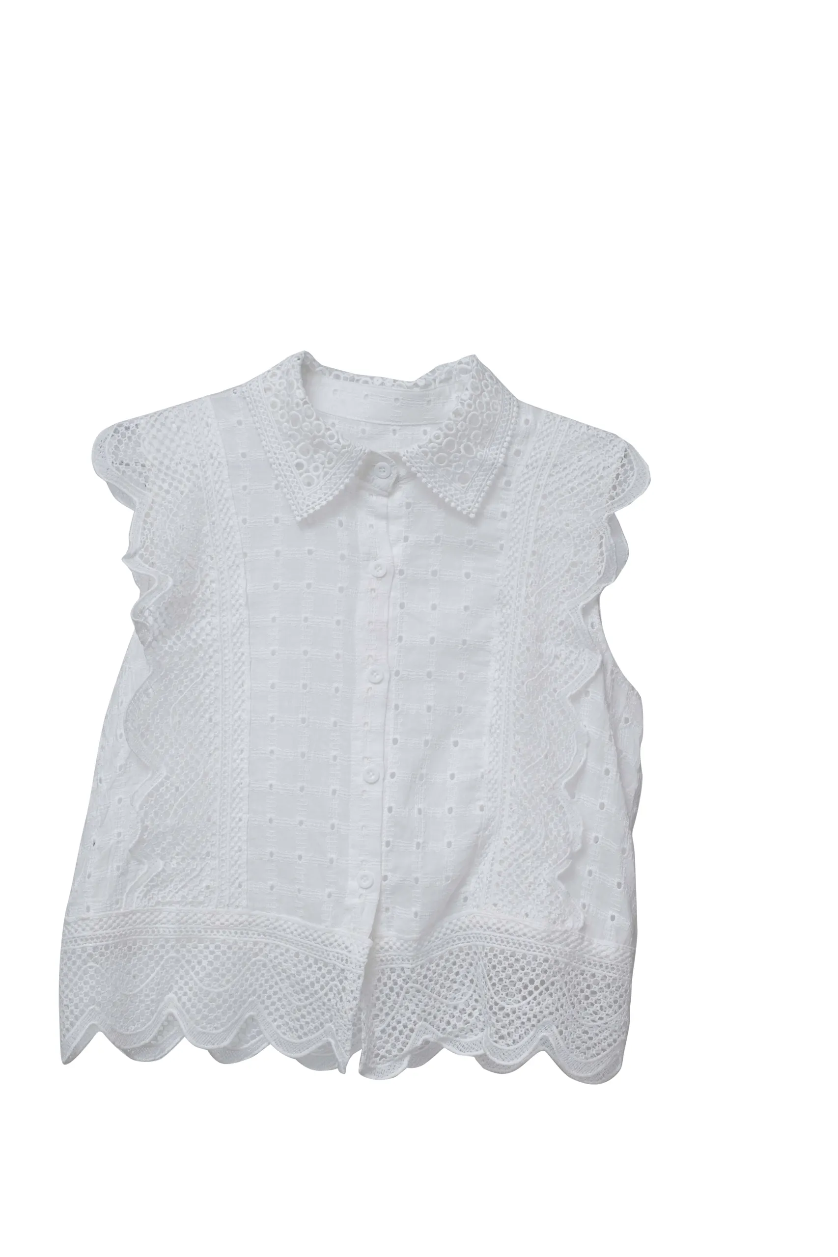 Scallop Eyelet Blouse