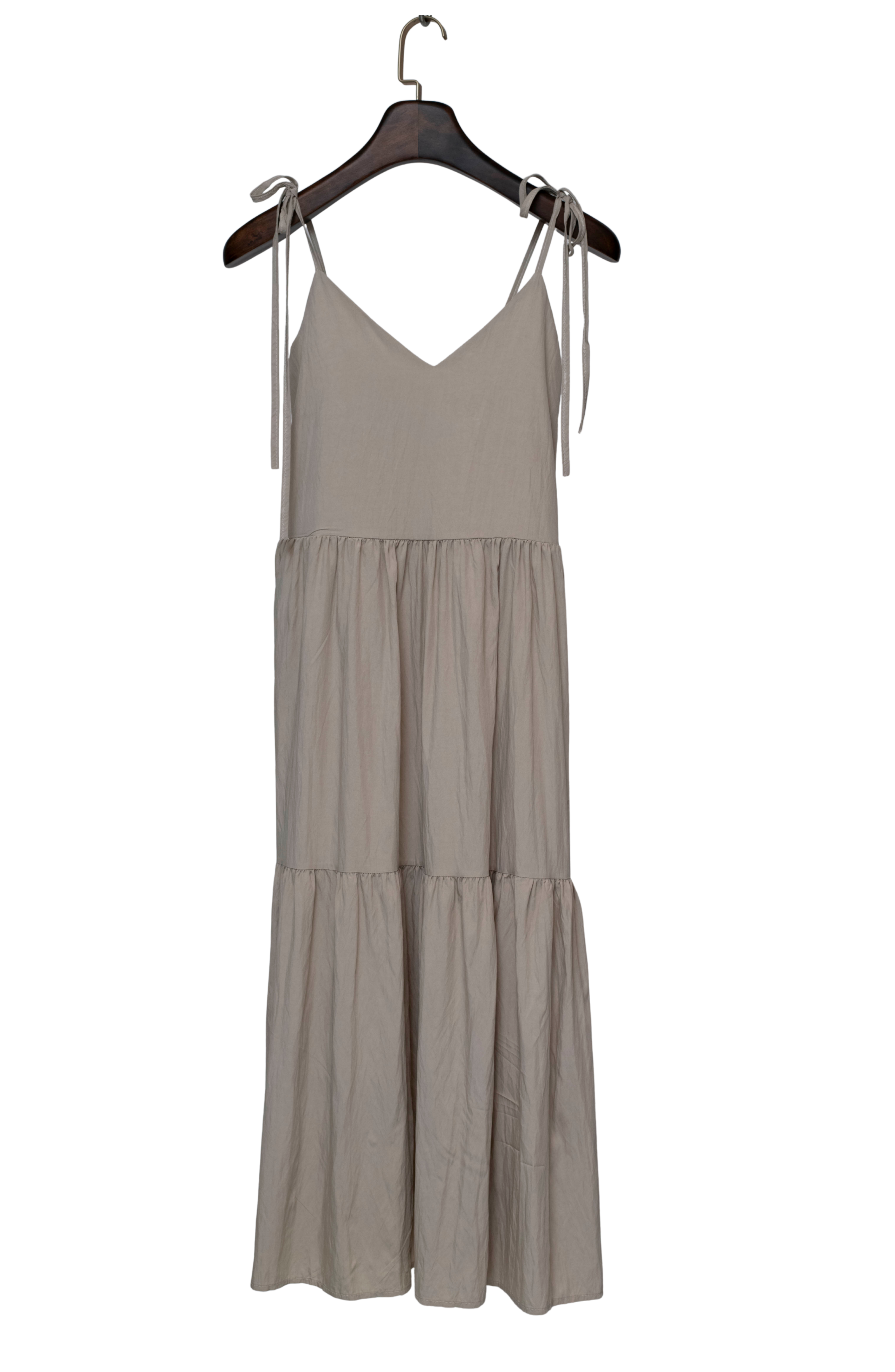 Ribbon straps tiered dress