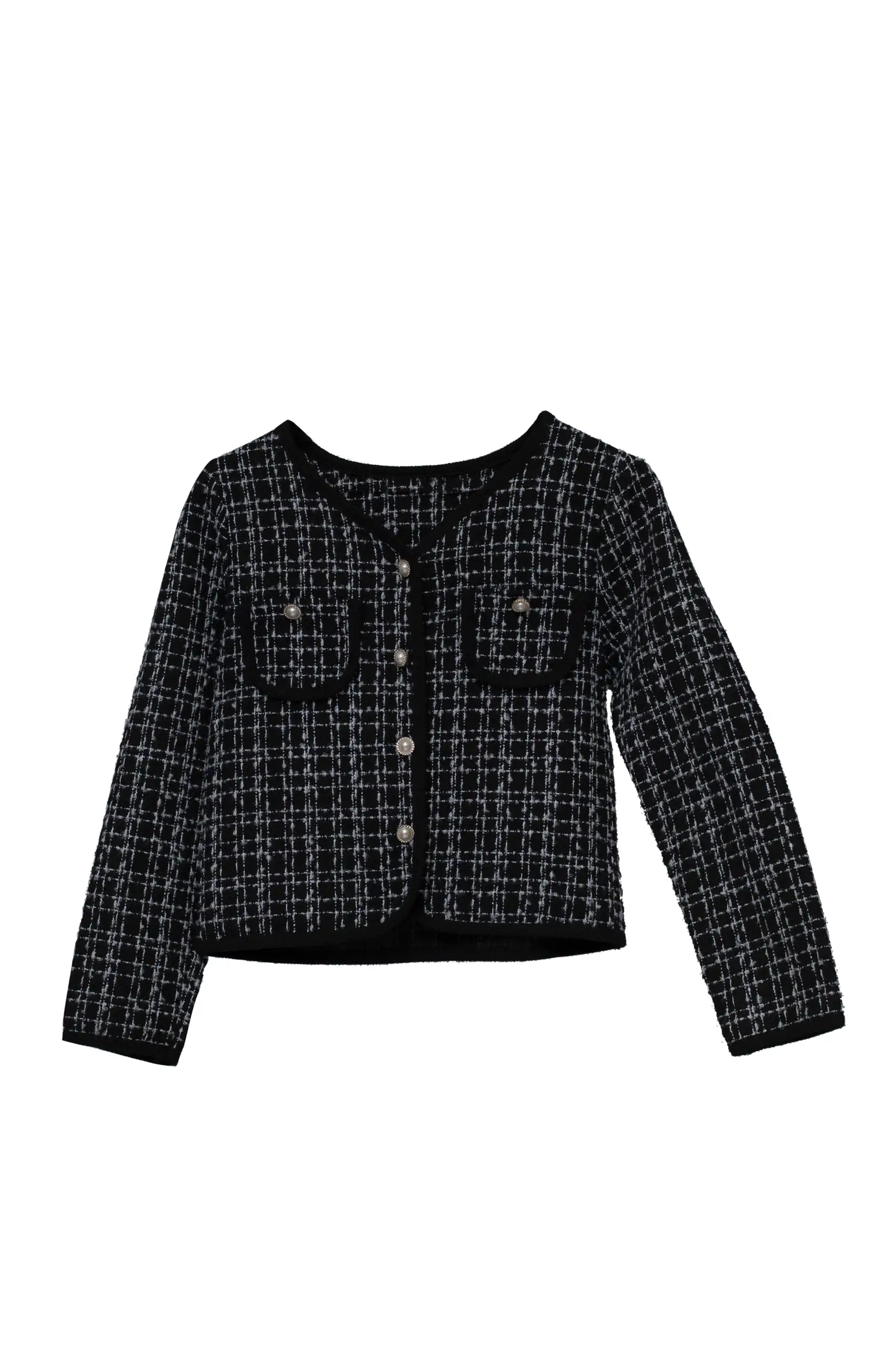 Checkered Jacket with Black Piping