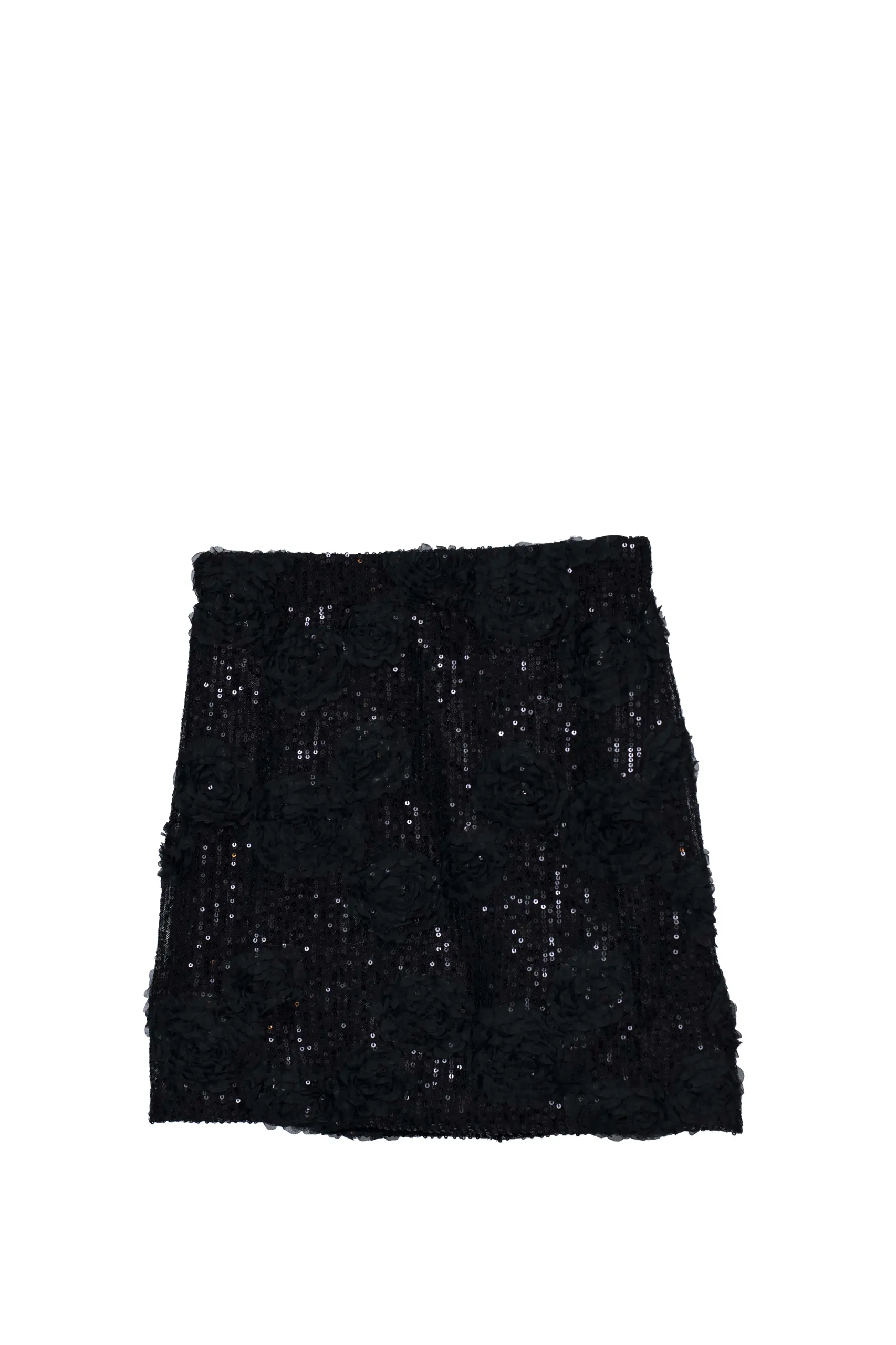 Rosette Sequin Mini Skirt