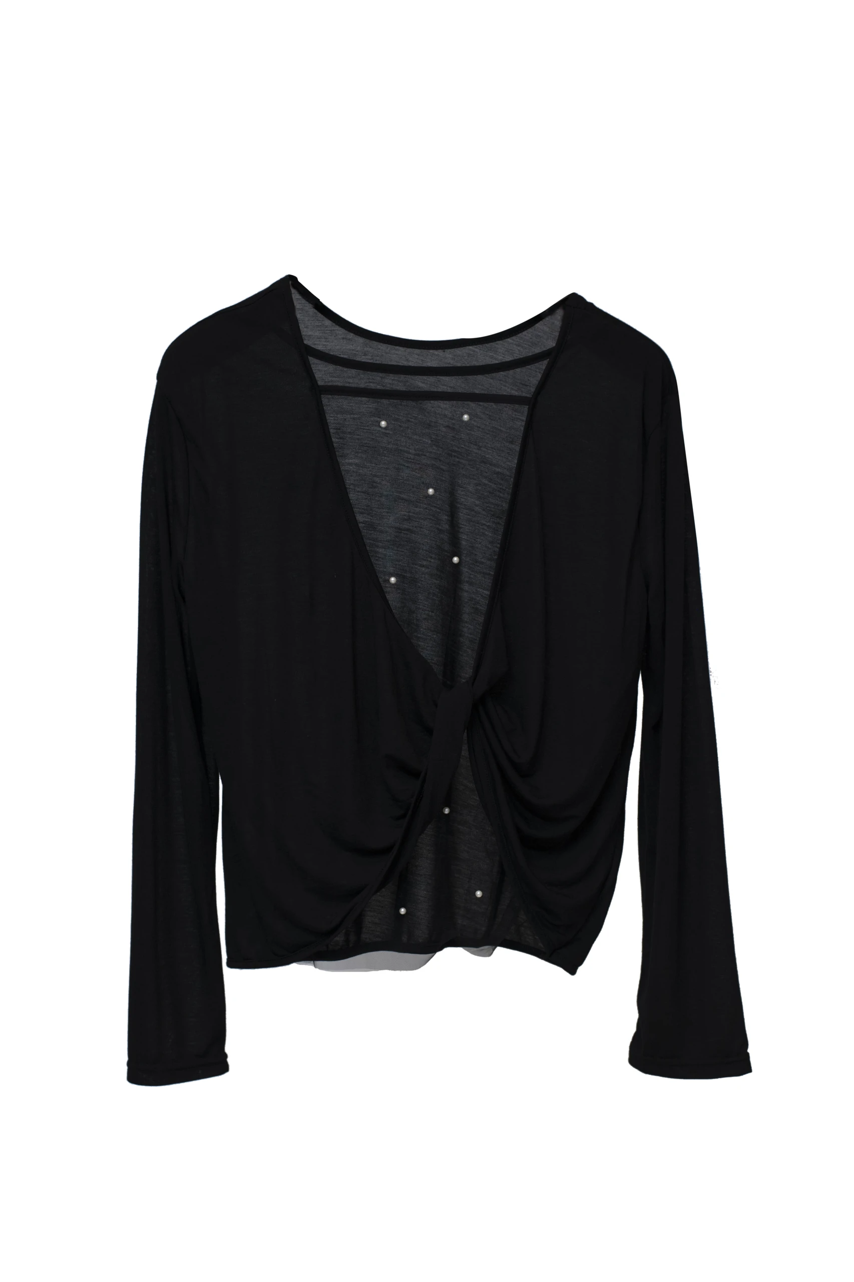 Pearl net back long sleeve Tee 
