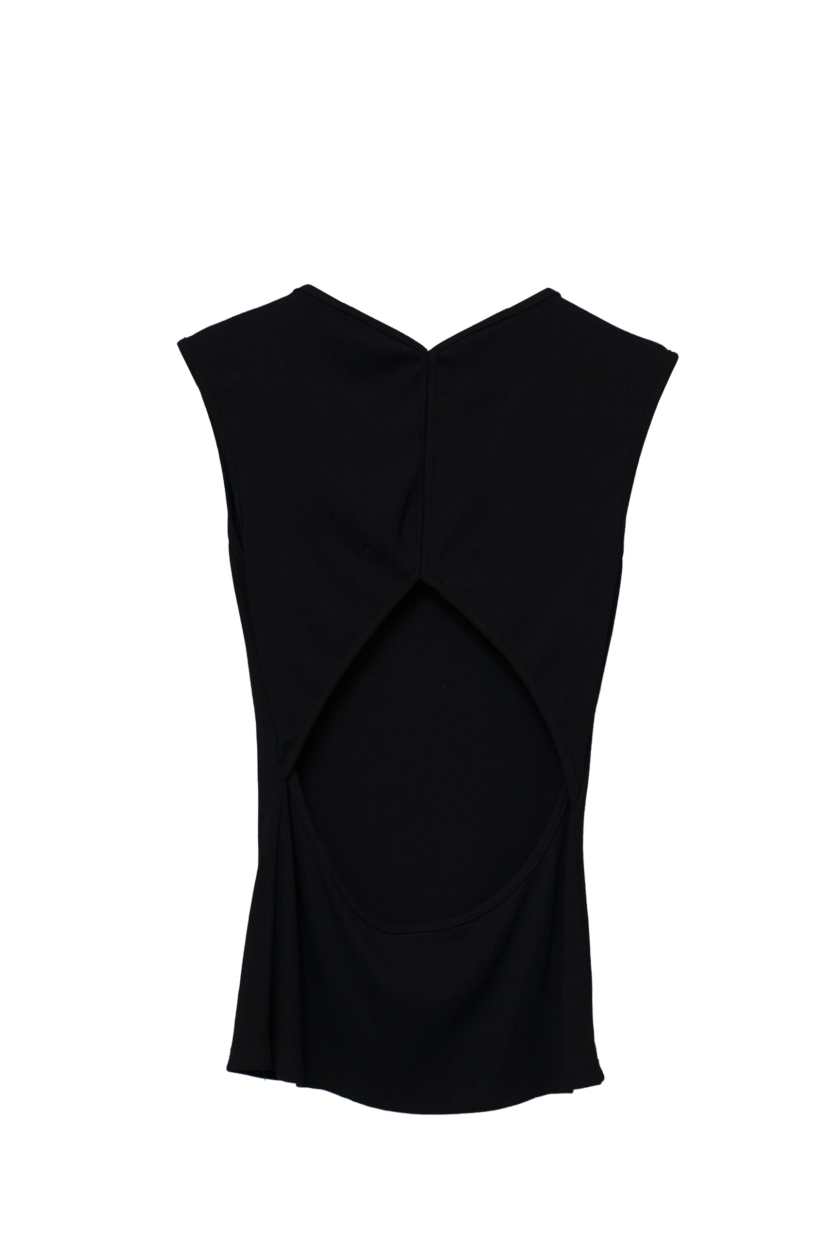 Back Cut out Ribbed Top