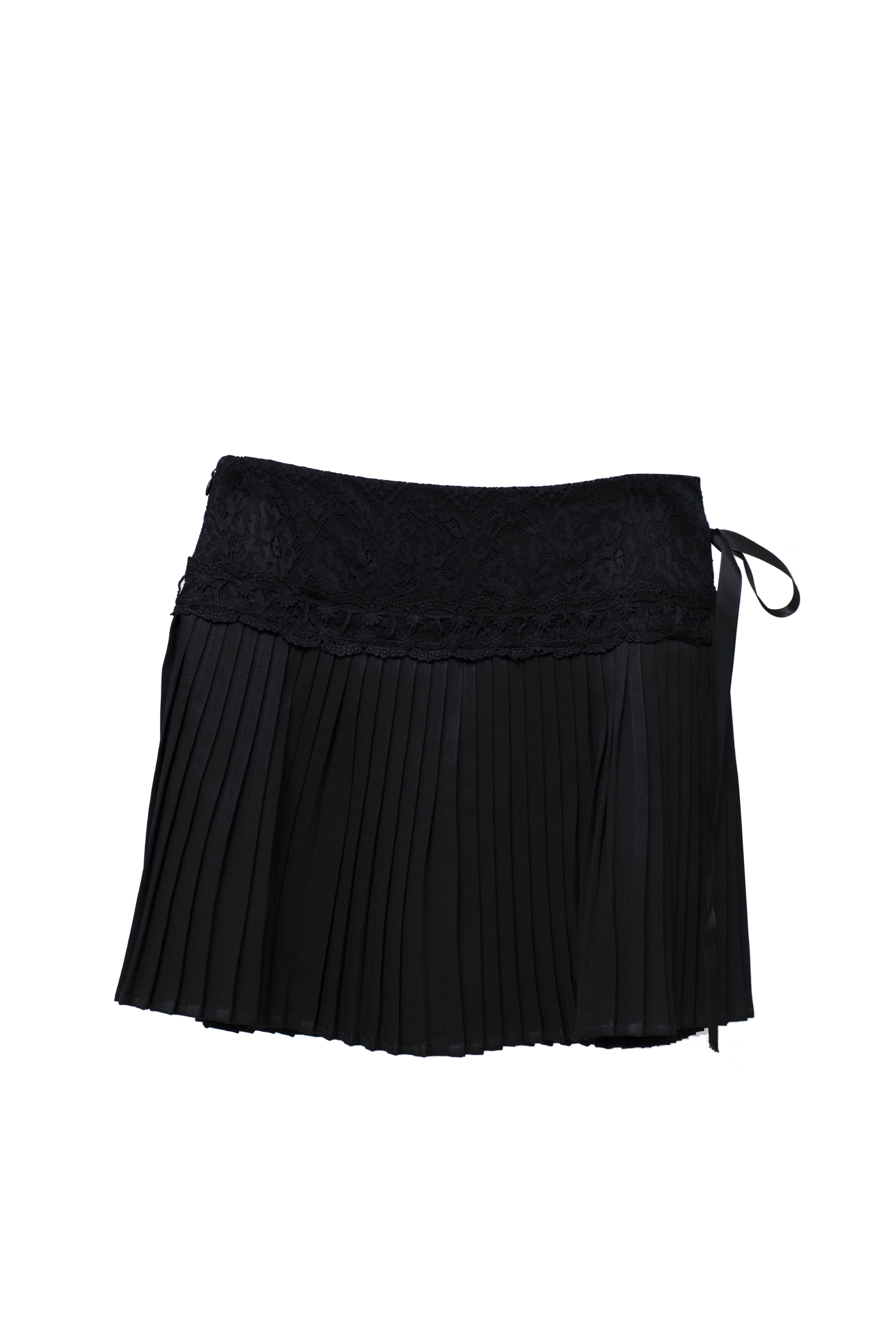 Lace detail Pleated Skirt