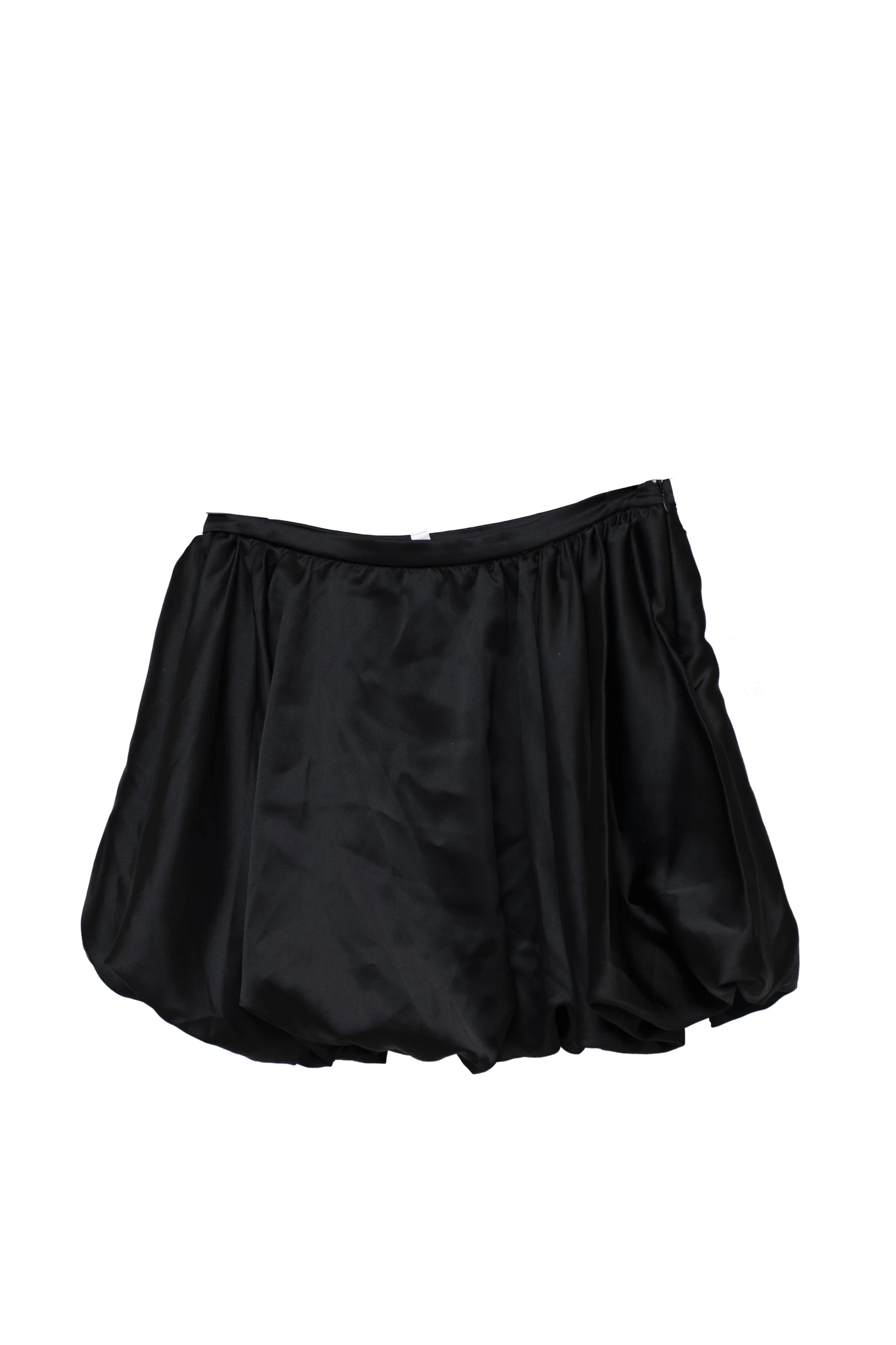 Black Satin Bubble Skirt
