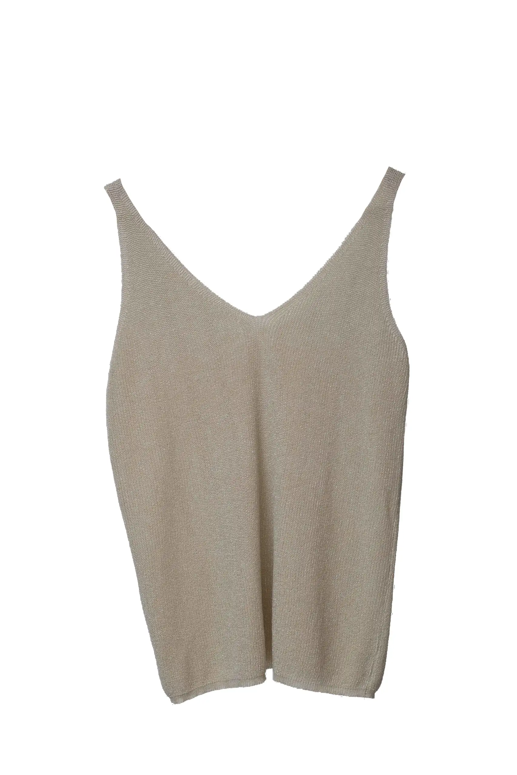 Beige sliver strip Tank