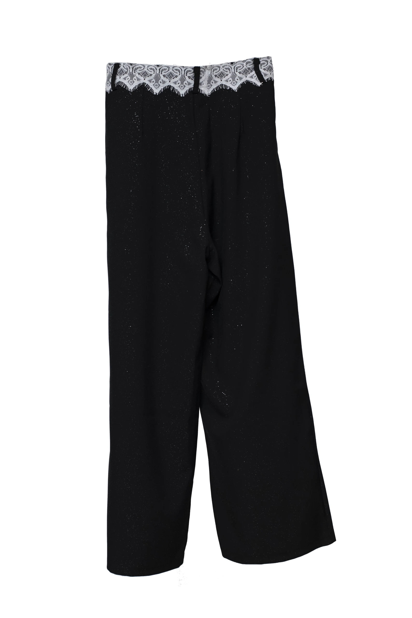 Lace Trimmed Wide Leg Pants