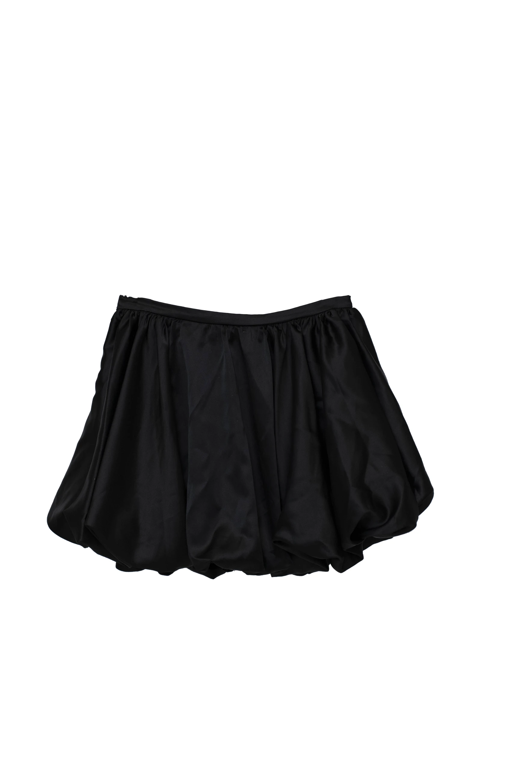 Black Satin Bubble Skirt