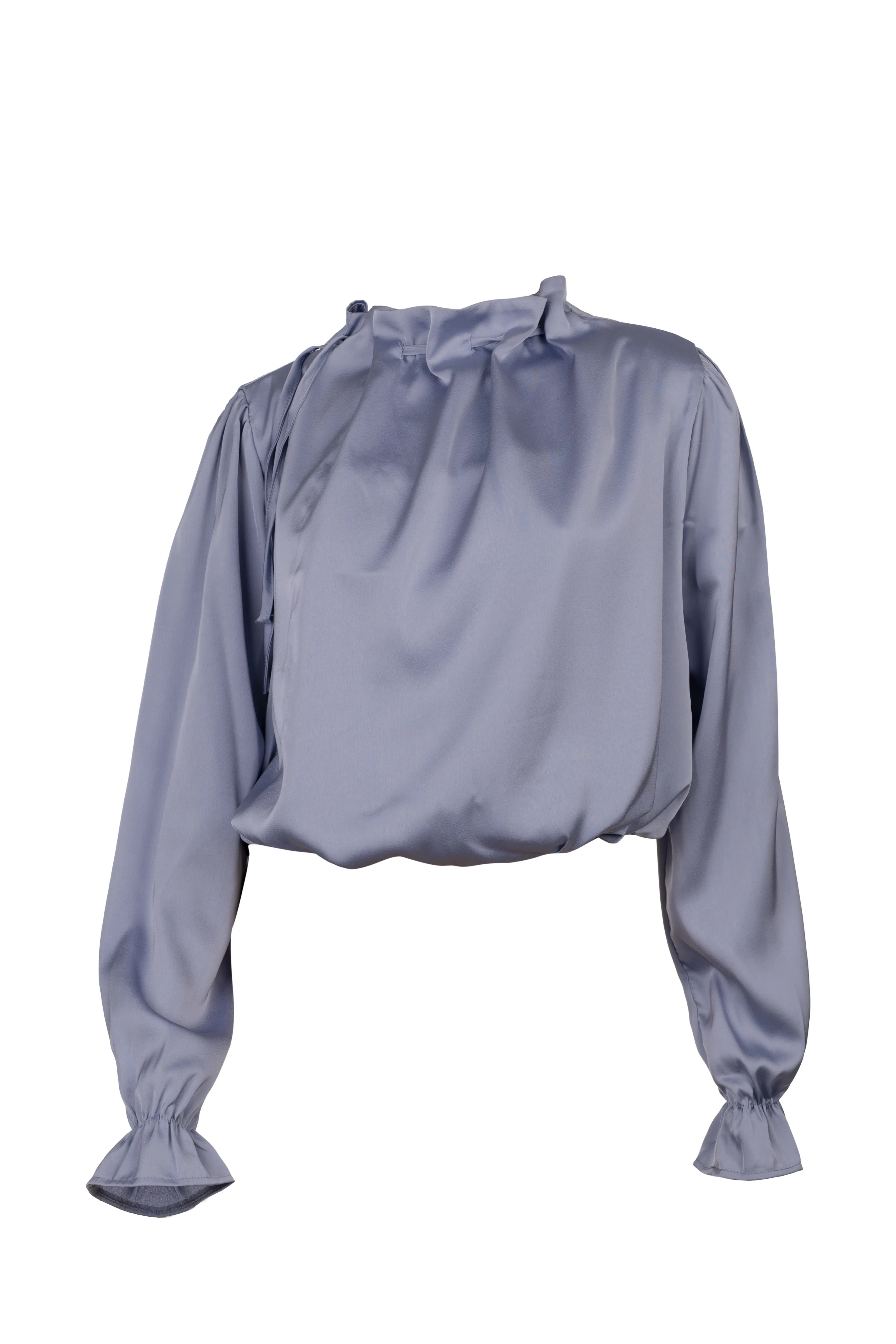 Lyra Gathered collar Satin blouse