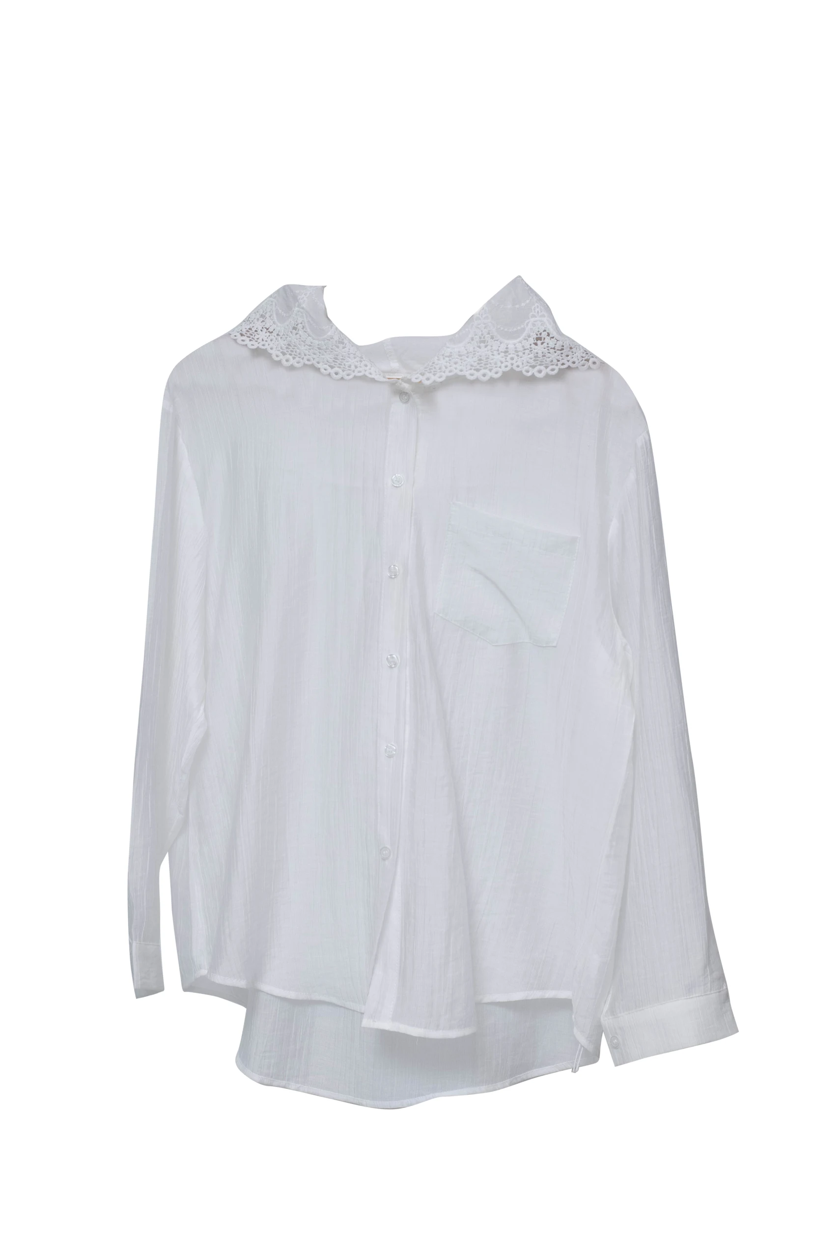 White lace edged hoodie