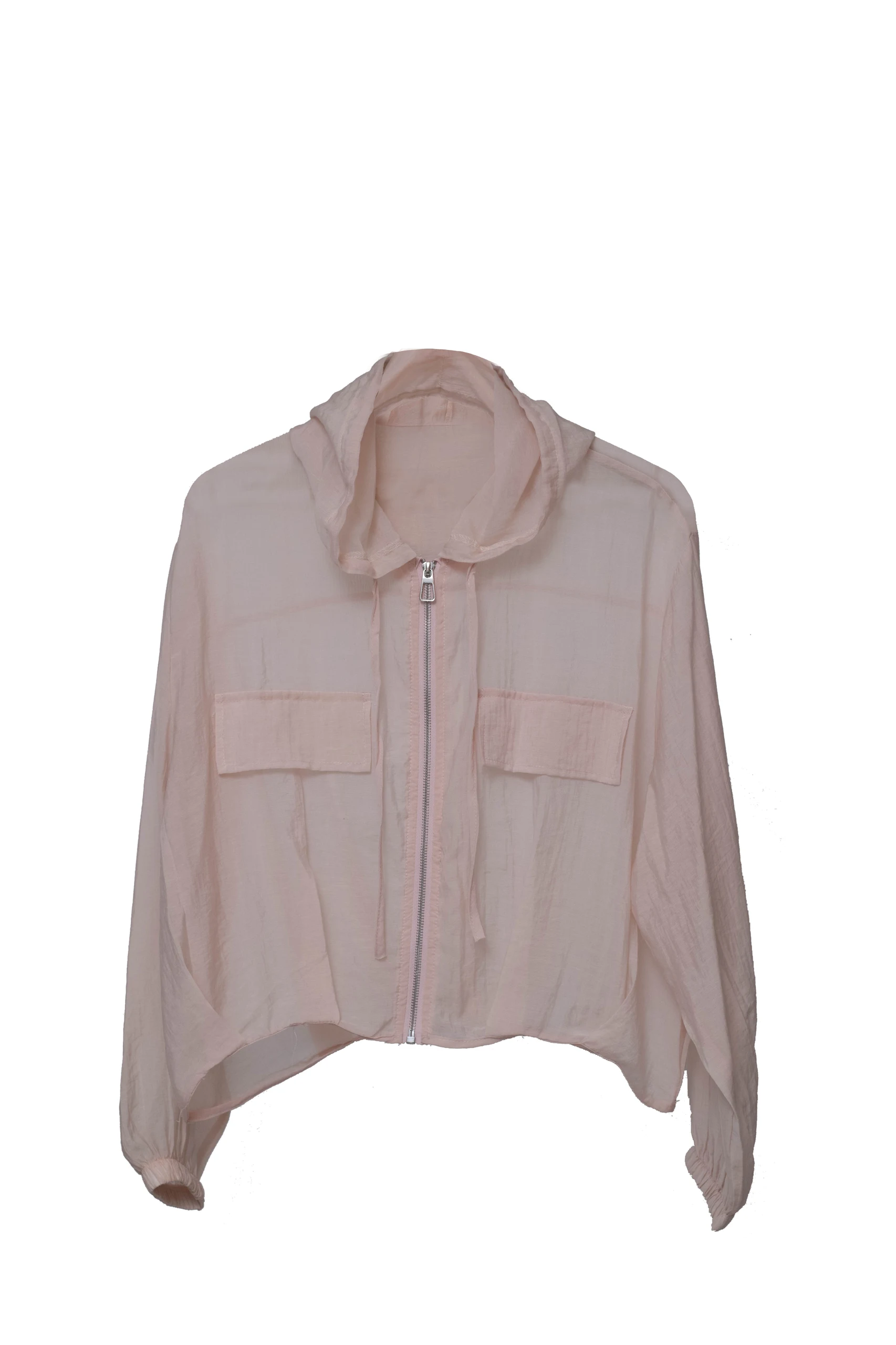  Sheer Hooded Windbreaker Jacket