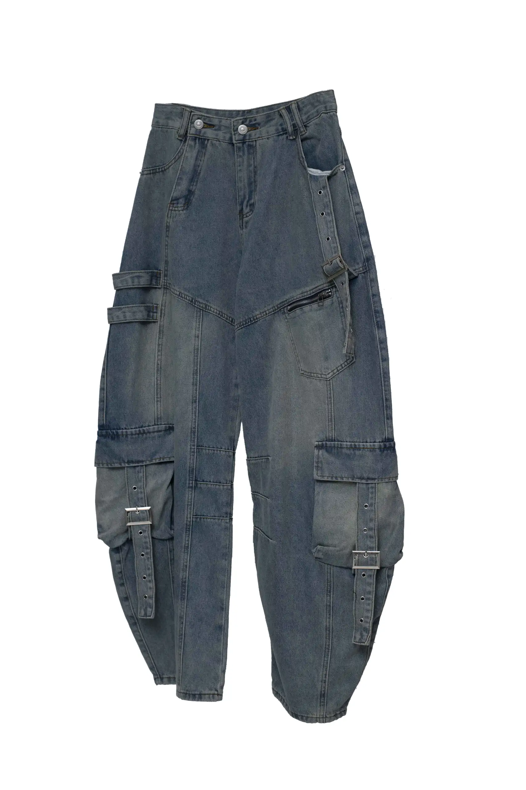 Denim Cargo Utility Pants