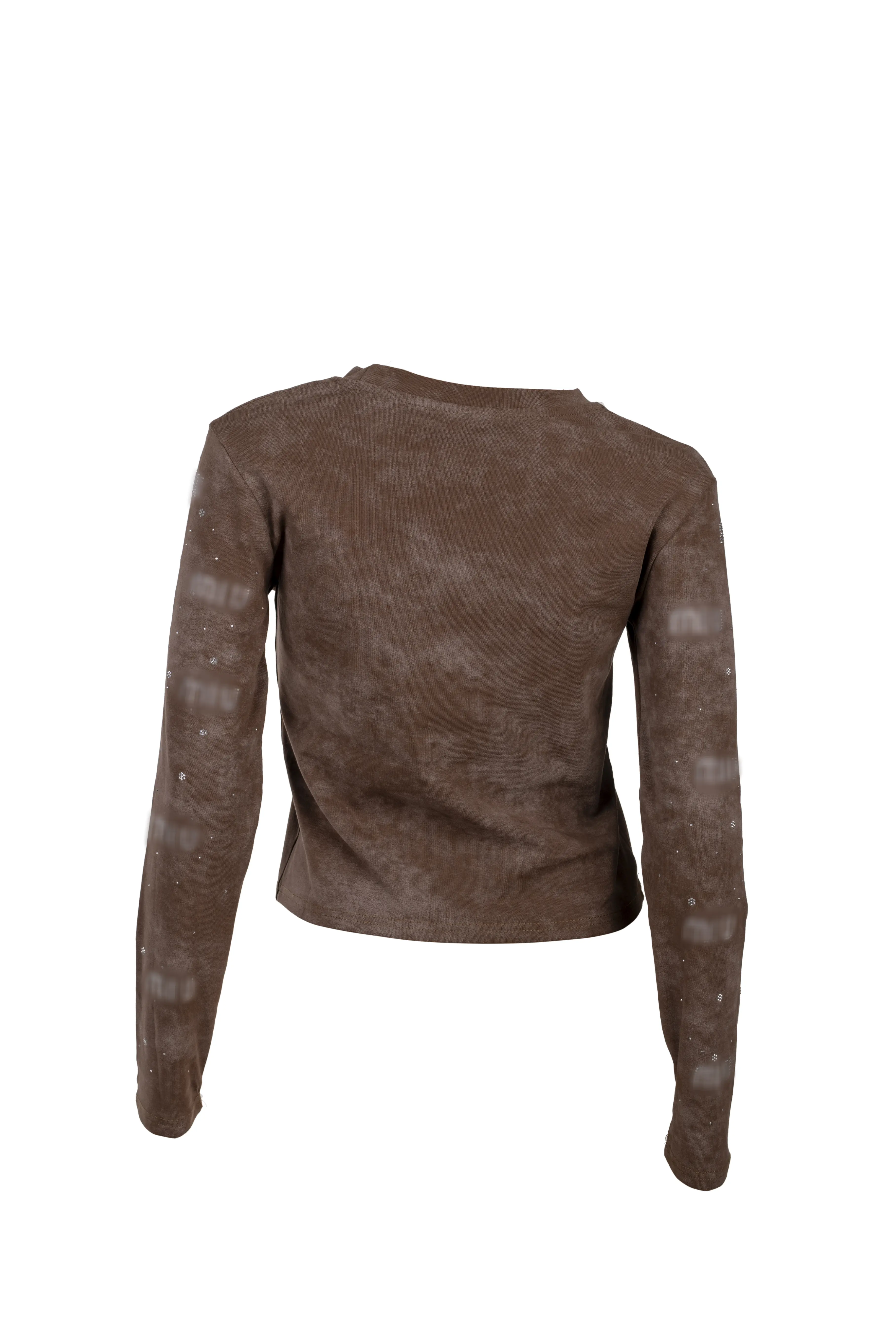 Brown Sparkly slim fit long sleeved T-shirt