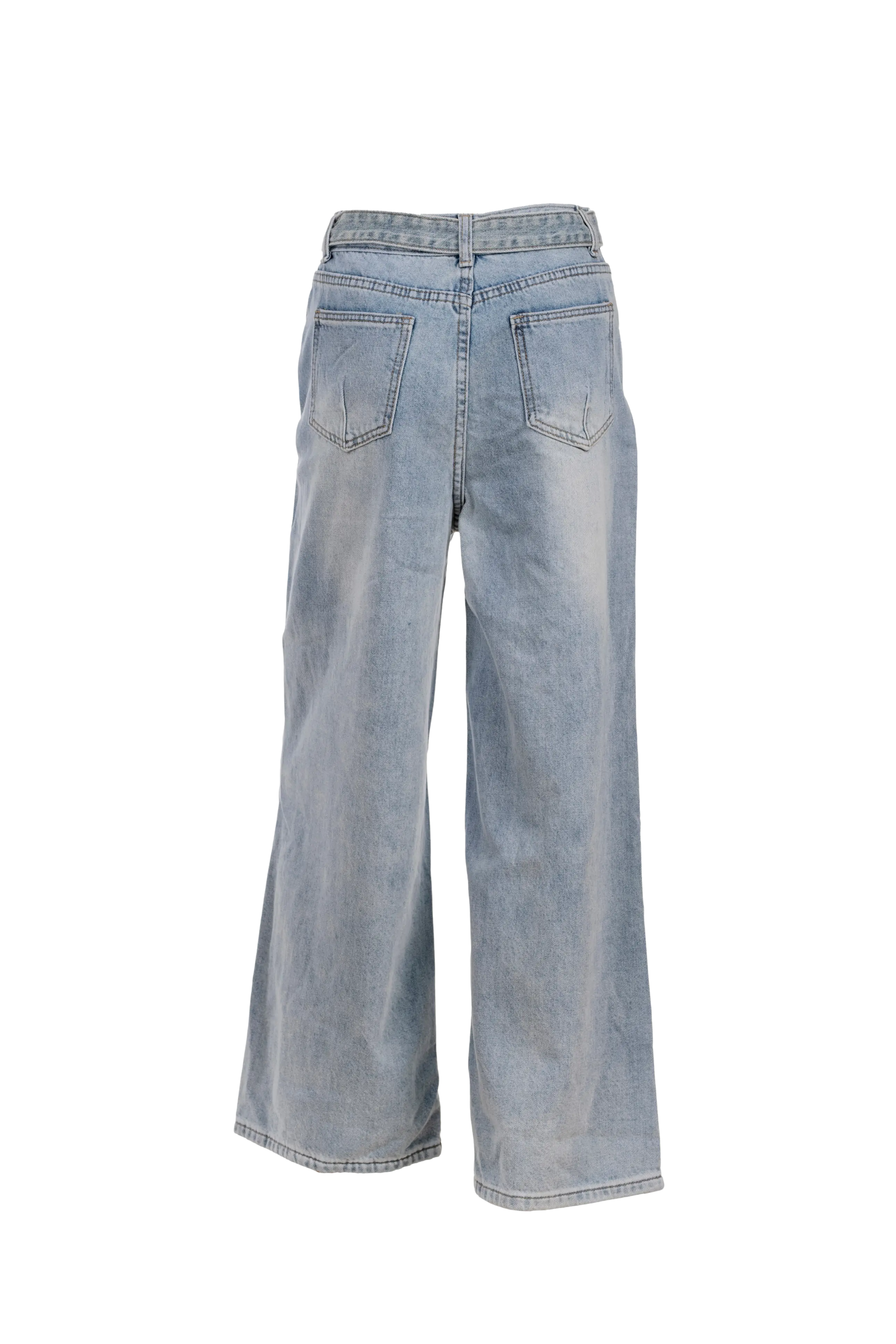 Frosted blue wide leg denim
