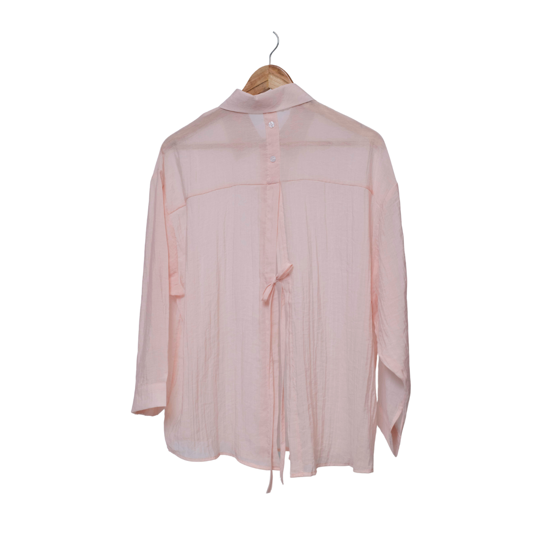 Back tie oversize translucent Shirt