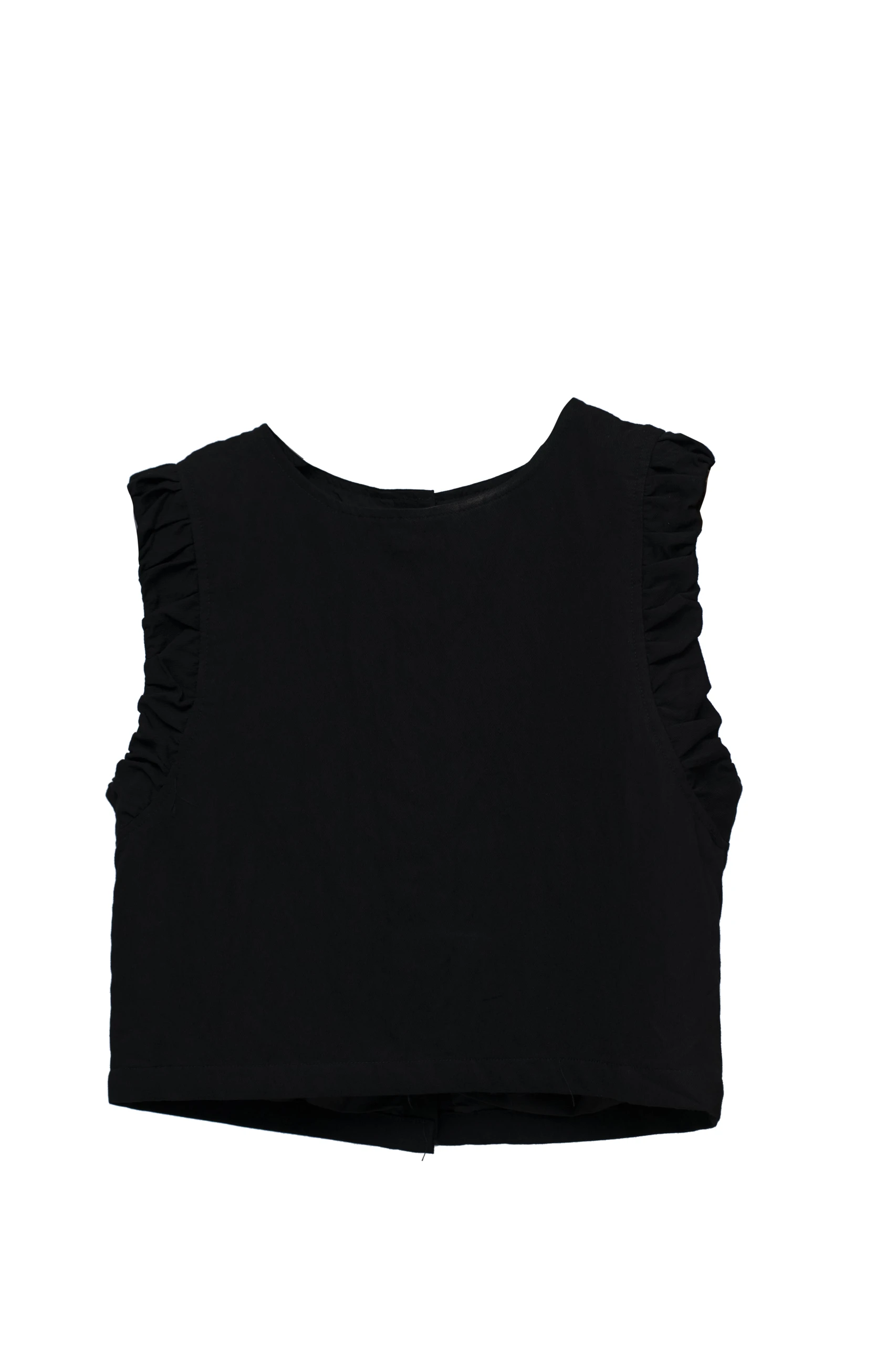 Ruffle Arm Crop Top & skirt