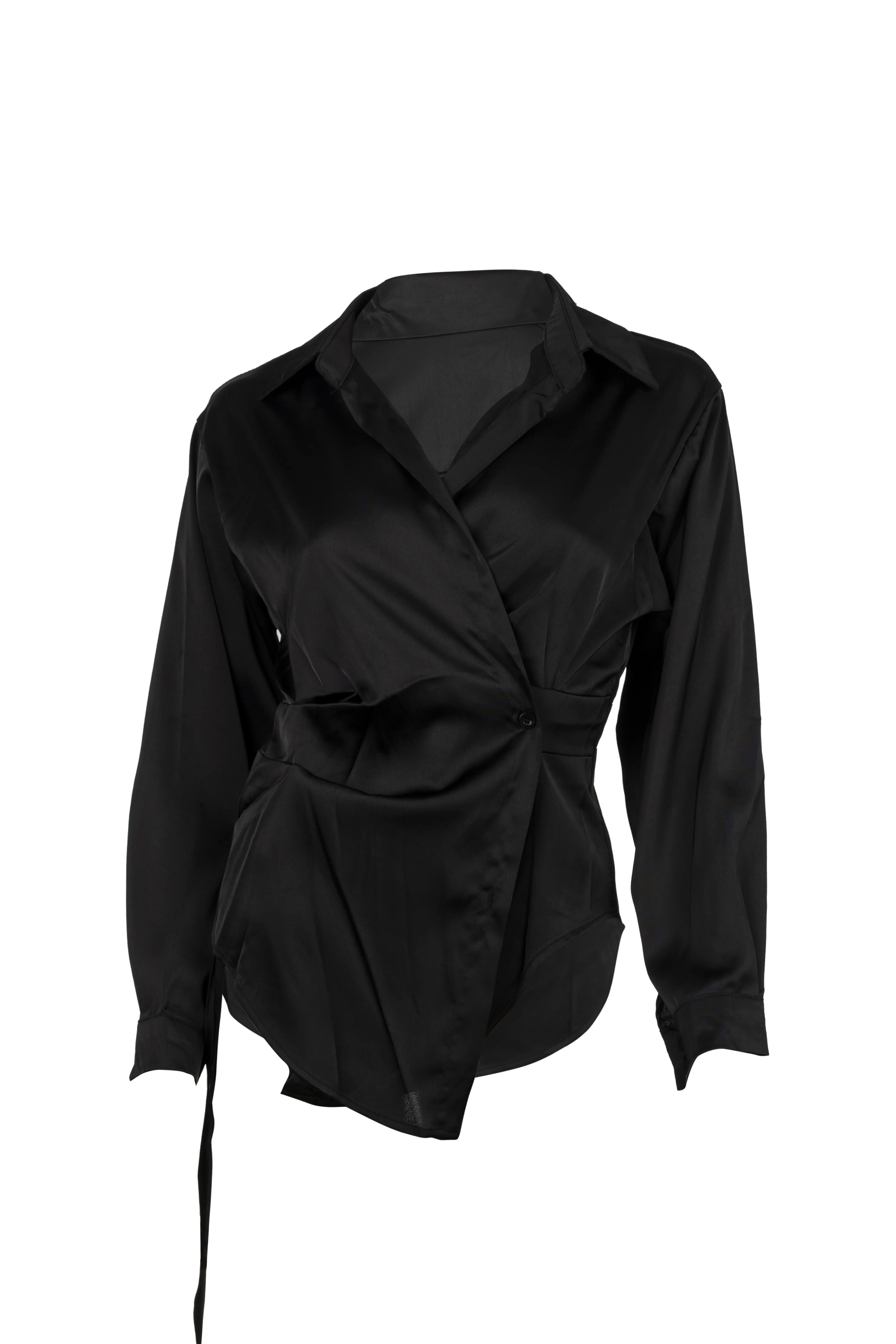Satin Wrap Blouse
