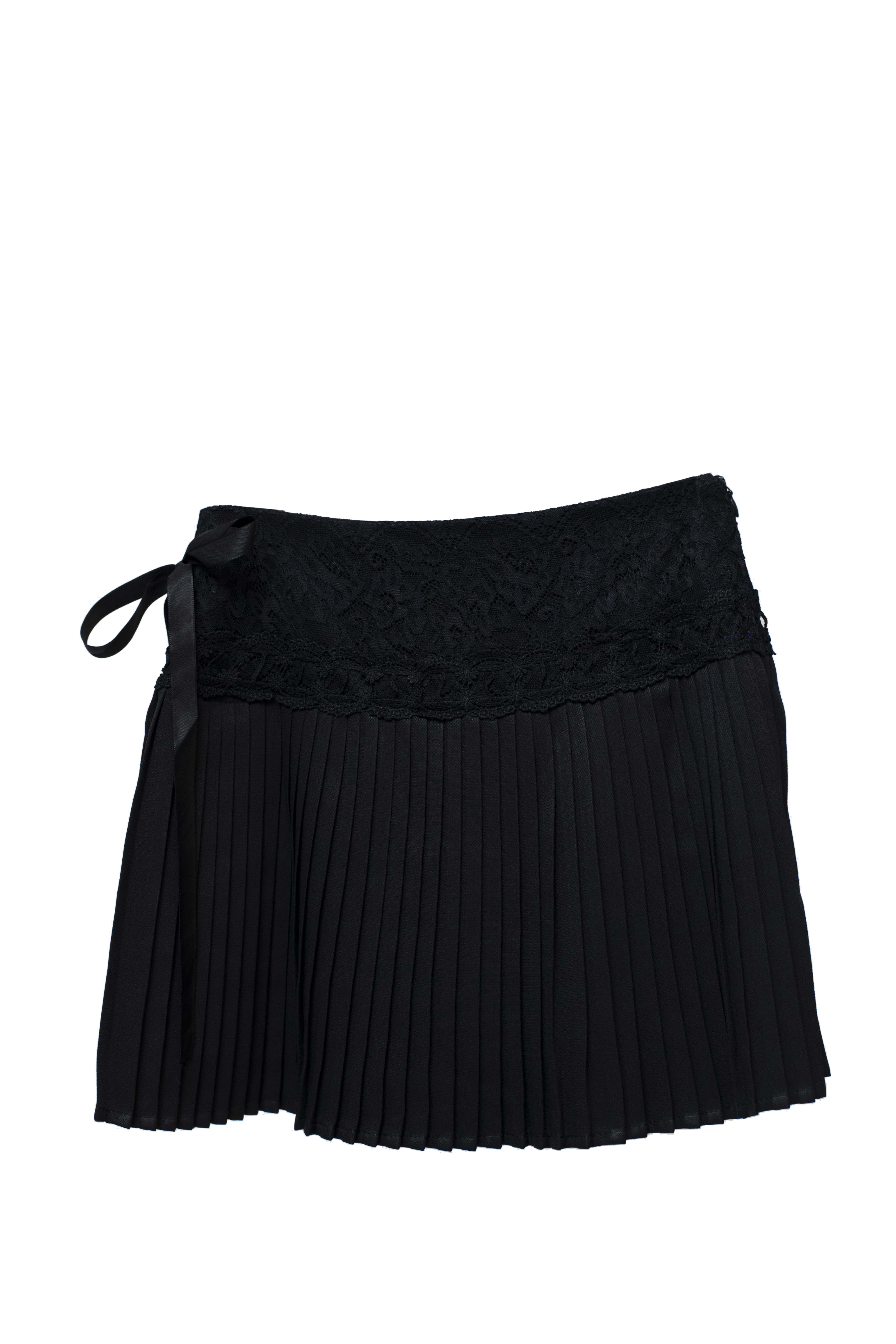 Lace detail Pleated Skirt