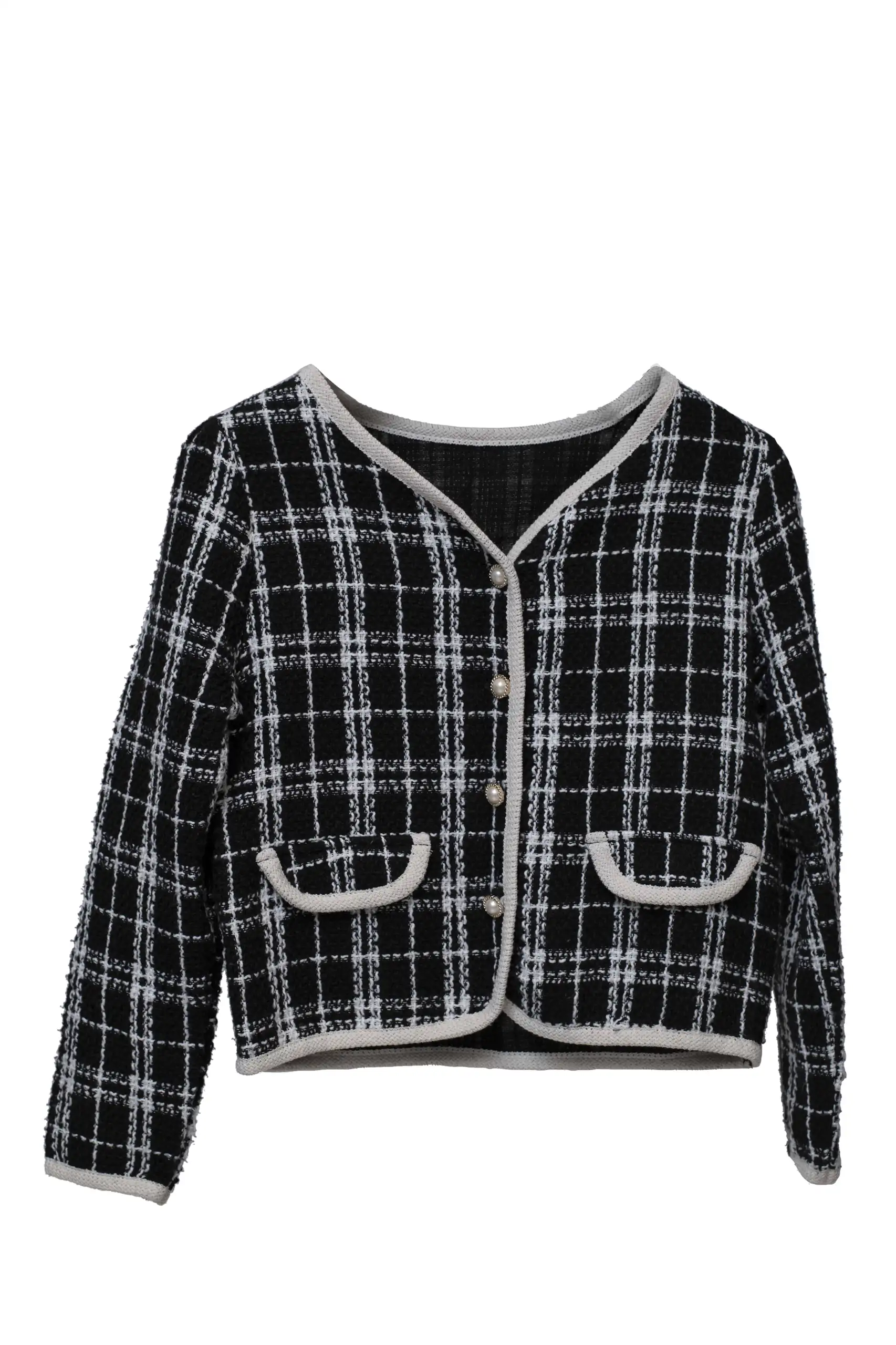 Black and White Checkered plaid jacket