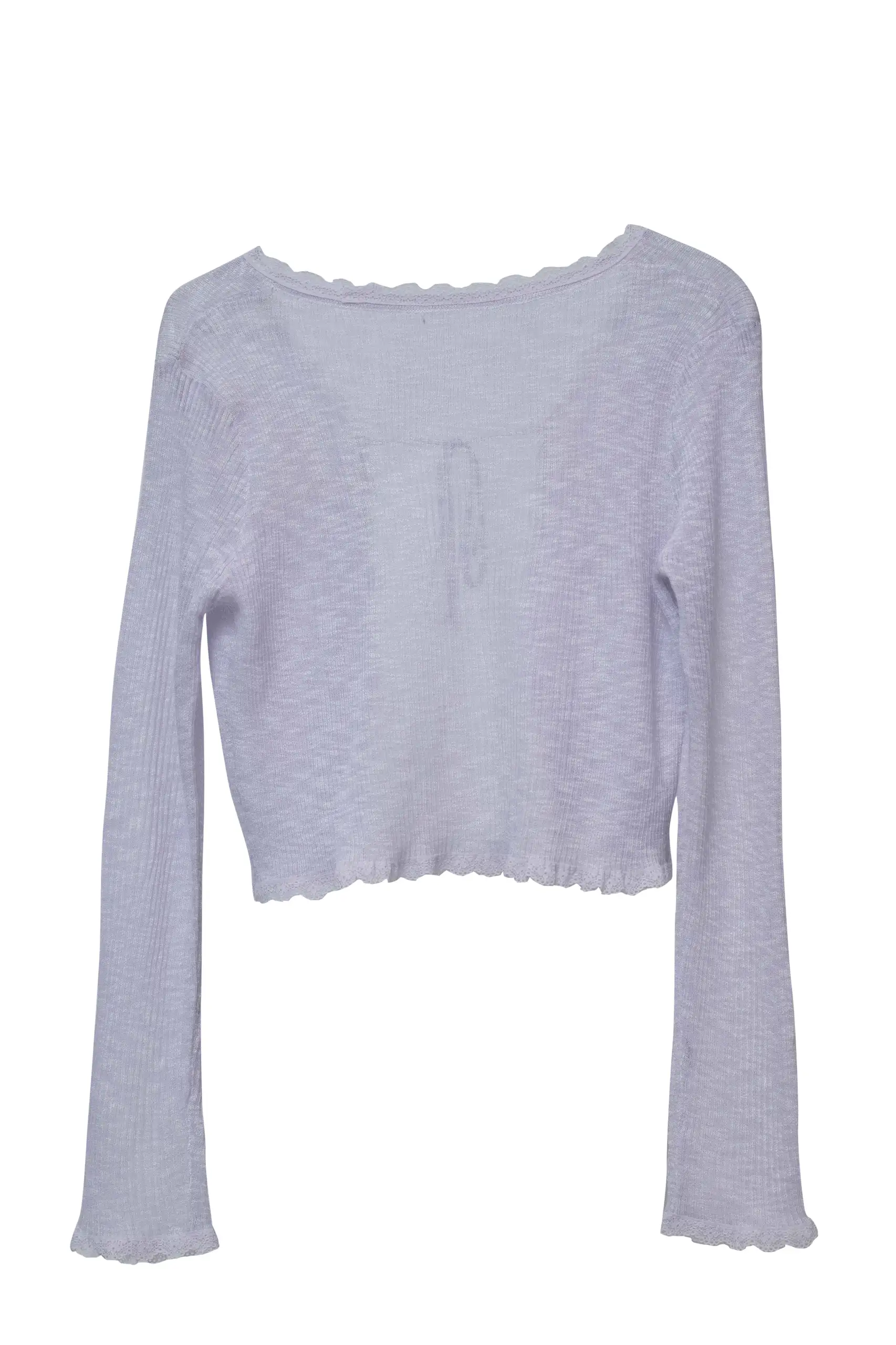 Lilac Lace Tie Cardigan