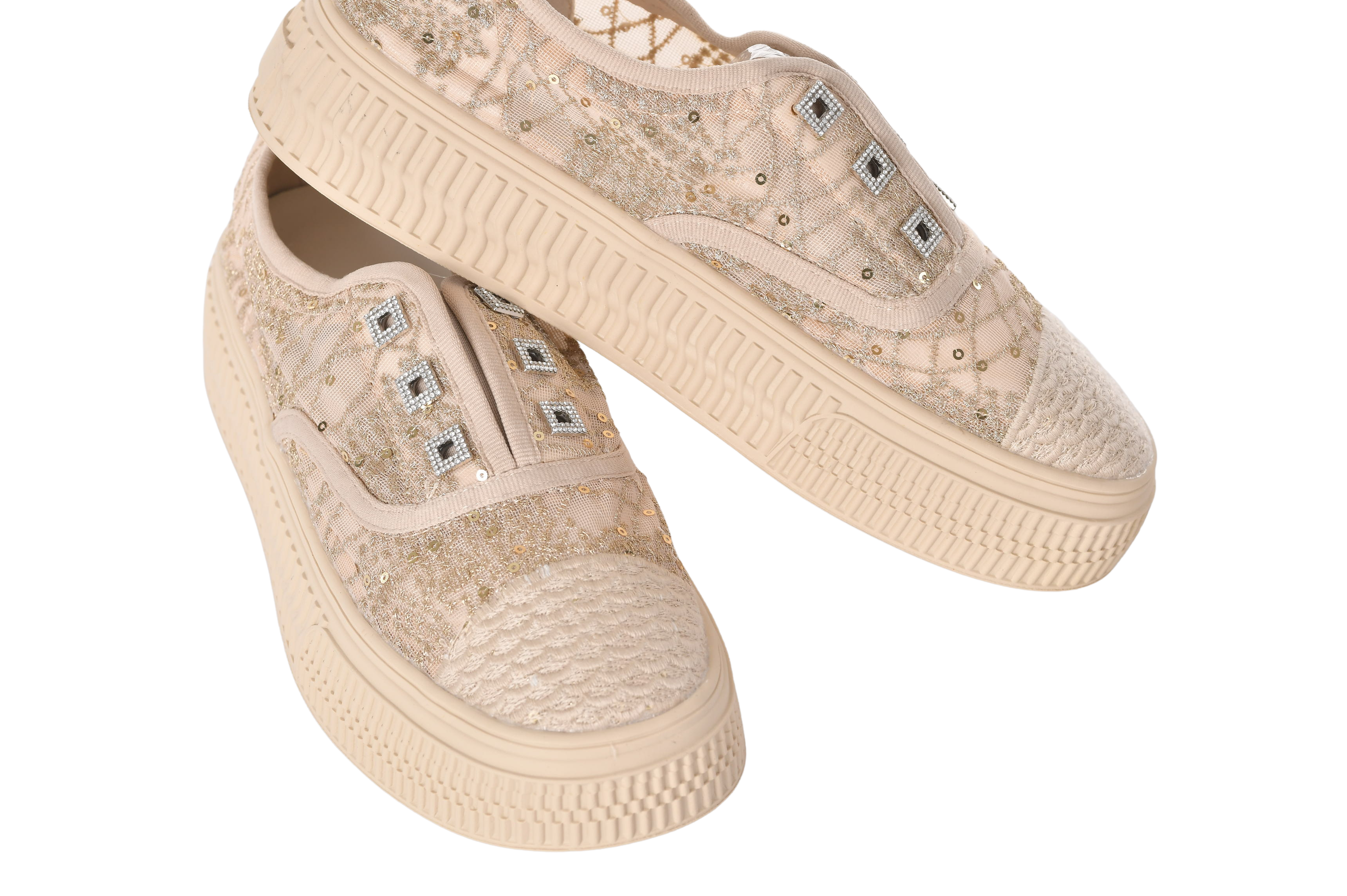 Sequined loafers with Embellishments