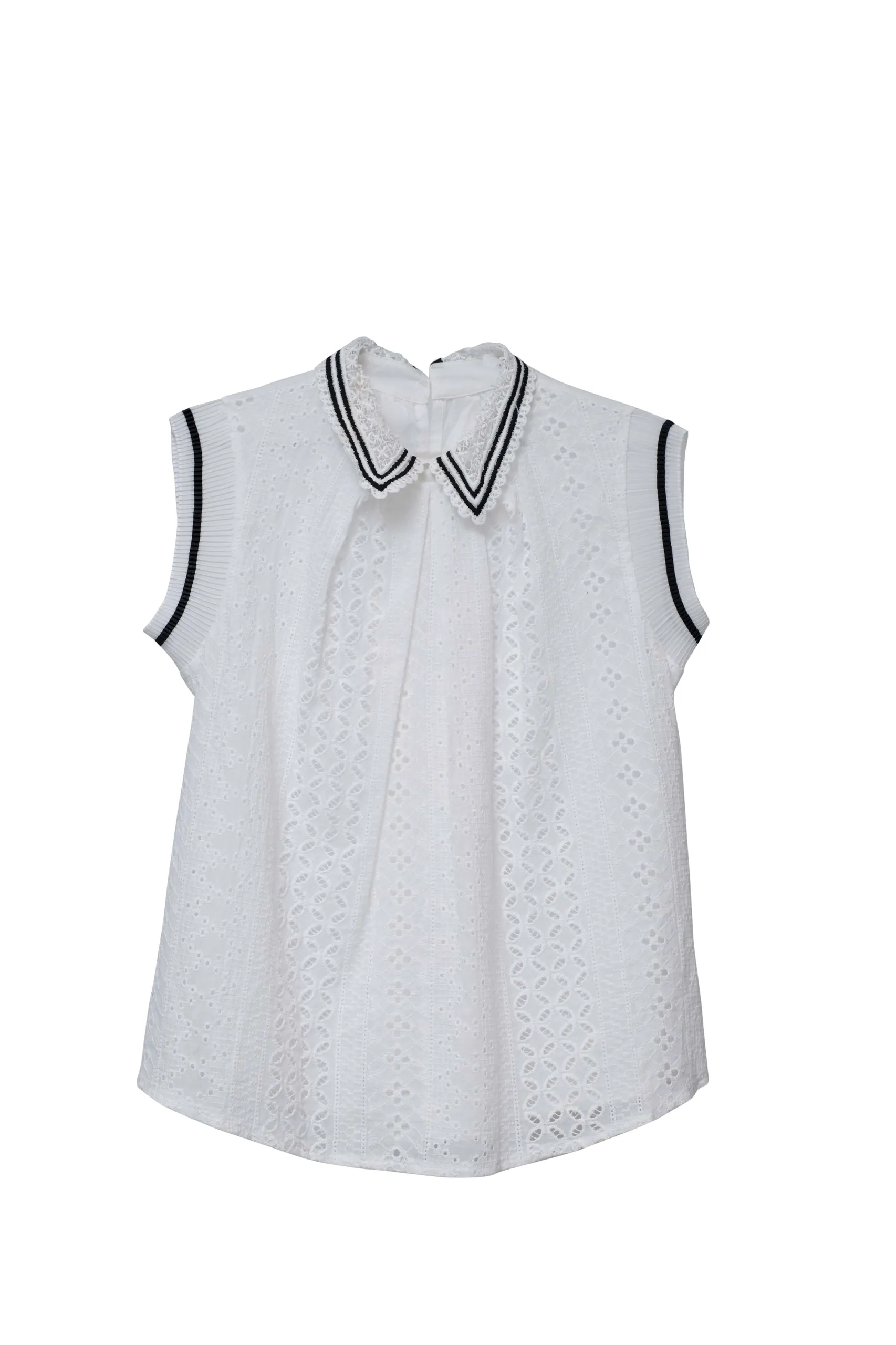 White Eyelet Sailor Blouse